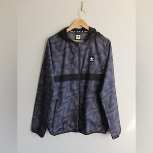 Adidas Men's Black and Gray Windbreaker
